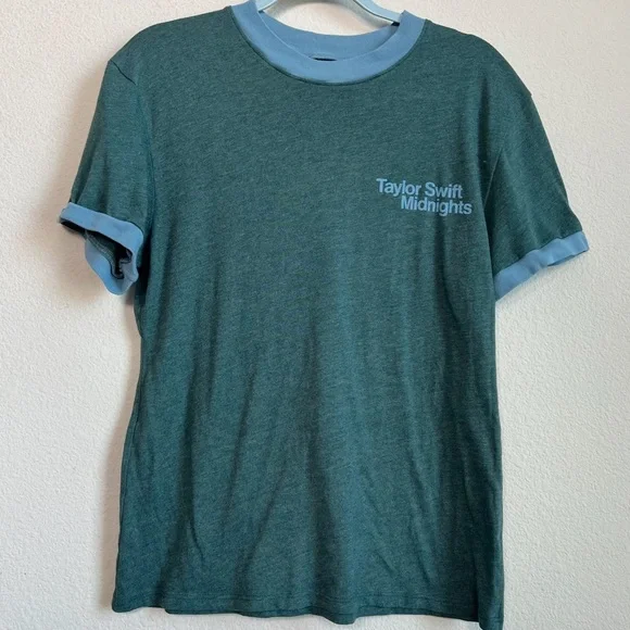 Taylor Swift Midnights Green Ringer T-Shirt Size M - Picture 6 of 6
